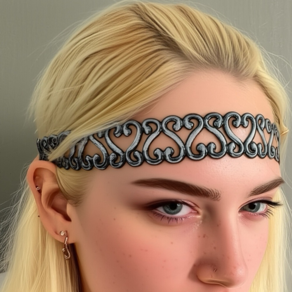 Karen Marie Headband Style Curly Jelly Bandeau - Silver NWOT - Picture 6 of 17